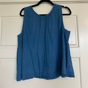 Blue Madewell Sleeveless Top.